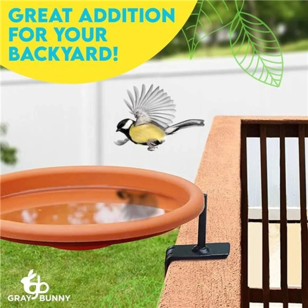 Bird Bath Bowl 12 Inches - Deck Mounted Bird Water Feeder, Large Bird Bath, Bowl